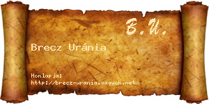 Brecz Uránia névjegykártya